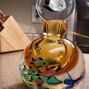 Hand made glass bowl-vase